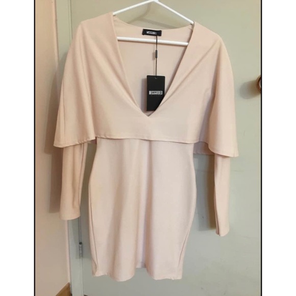 Missguided Nude Pink Cape Dress - Picture 1 of 1